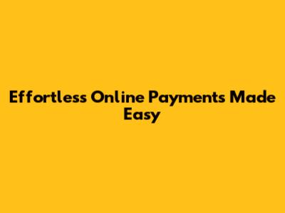 Effortless Online Payments Made Easy
