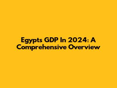 Egypt's GDP In 2024: A Comprehensive Overview