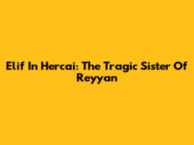 Elif In Hercai: The Tragic Sister Of Reyyan