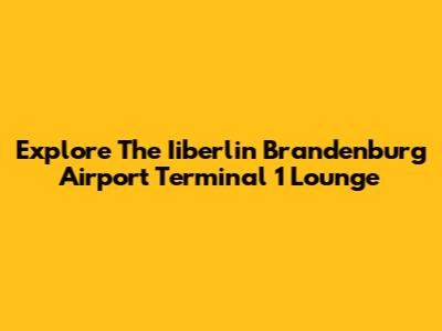 Explore The Iiberlin Brandenburg Airport Terminal 1 Lounge