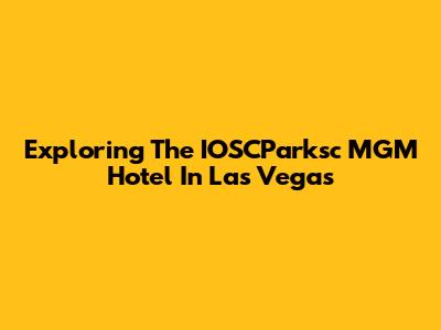 Exploring The IOSCParksc MGM Hotel In Las Vegas
