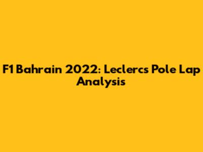 F1 Bahrain 2022: Leclerc's Pole Lap Analysis