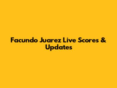 Facundo Juarez Live Scores & Updates