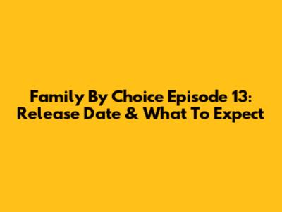 Family By Choice Episode 13: Release Date & What To Expect