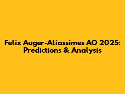 Felix Auger-Aliassime's AO 2025: Predictions & Analysis