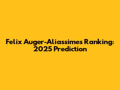 Felix Auger-Aliassime's Ranking: 2025 Prediction
