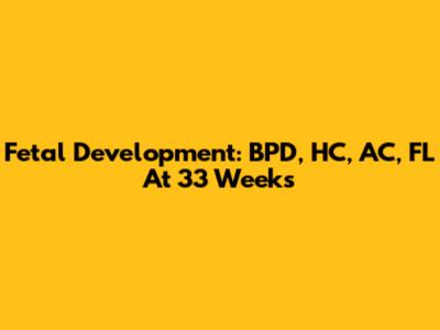 Fetal Development: BPD, HC, AC, FL At 33 Weeks