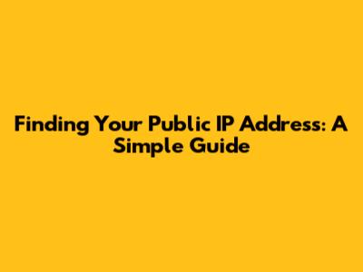 Finding Your Public IP Address: A Simple Guide