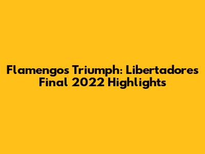 Flamengo's Triumph: Libertadores Final 2022 Highlights