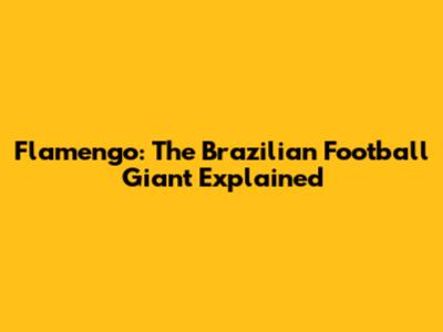 Flamengo: The Brazilian Football Giant Explained