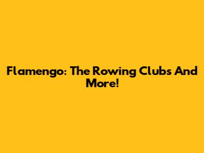 Flamengo: The Rowing Clubs And More!