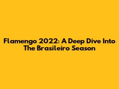 Flamengo 2022: A Deep Dive Into The Brasileiro Season