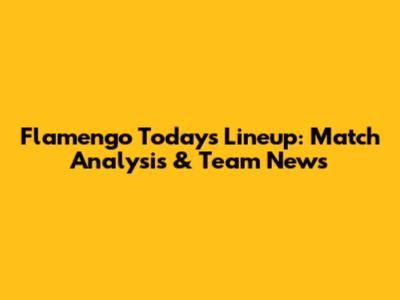 Flamengo Today's Lineup: Match Analysis & Team News