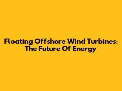 Floating Offshore Wind Turbines: The Future Of Energy