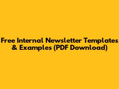 Free Internal Newsletter Templates & Examples (PDF Download)