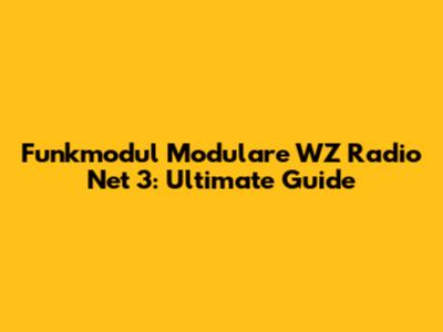 Funkmodul Modulare WZ Radio Net 3: Ultimate Guide