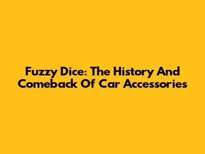 Fuzzy Dice: The History And Comeback Of Car Accessories