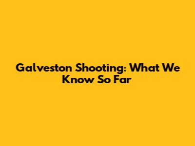Galveston Shooting: What We Know So Far