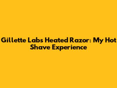 Gillette Labs Heated Razor: My Hot Shave Experience