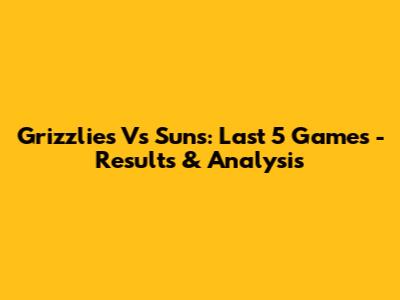 Grizzlies Vs Suns: Last 5 Games - Results & Analysis