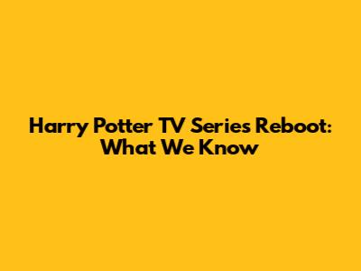 Harry Potter TV Series Reboot: What We Know