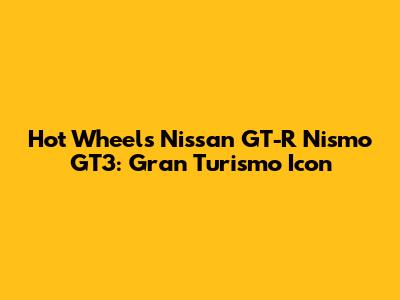 Hot Wheels Nissan GT-R Nismo GT3: Gran Turismo Icon
