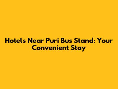 Hotels Near Puri Bus Stand: Your Convenient Stay