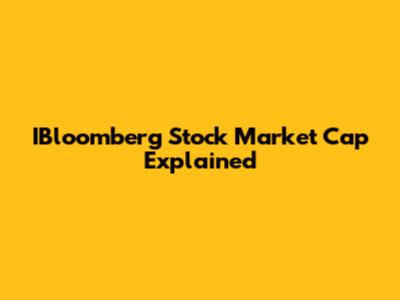 IBloomberg Stock Market Cap Explained