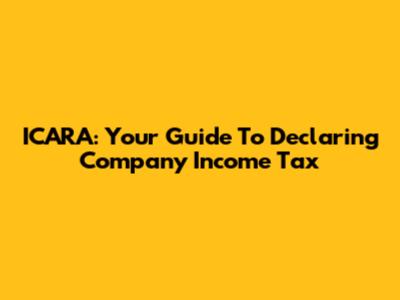 ICARA: Your Guide To Declaring Company Income Tax