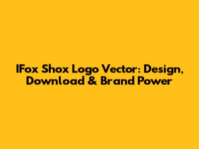 IFox Shox Logo Vector: Design, Download & Brand Power