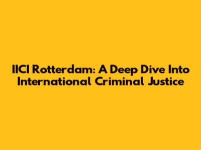 IICI Rotterdam: A Deep Dive Into International Criminal Justice