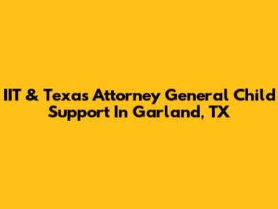 IIT & Texas Attorney General Child Support In Garland, TX