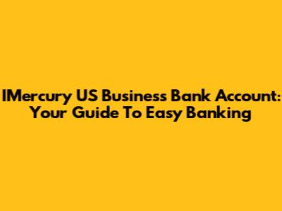 IMercury US Business Bank Account: Your Guide To Easy Banking