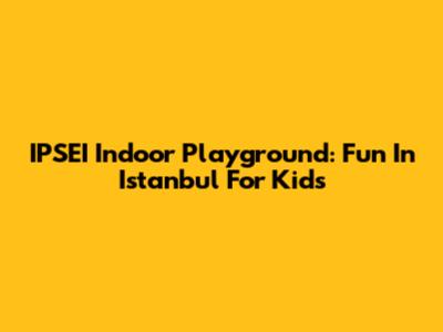 IPSEI Indoor Playground: Fun In Istanbul For Kids