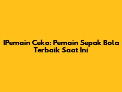 IPemain Ceko: Pemain Sepak Bola Terbaik Saat Ini