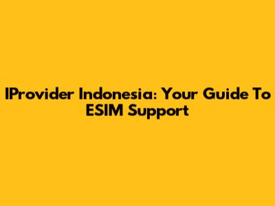 IProvider Indonesia: Your Guide To ESIM Support
