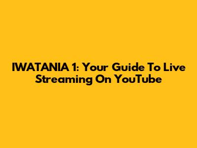 IWATANIA 1: Your Guide To Live Streaming On YouTube