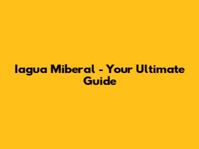 Iagua Miberal - Your Ultimate Guide