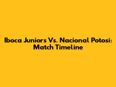 Iboca Juniors Vs. Nacional Potosi: Match Timeline