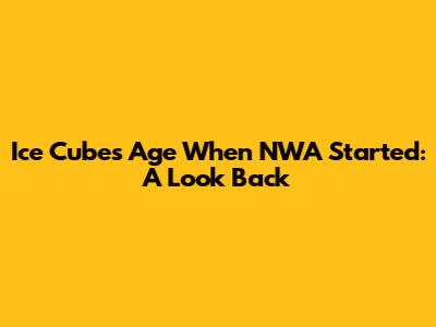 Ice Cube's Age When NWA Started: A Look Back