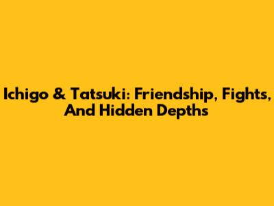 Ichigo & Tatsuki: Friendship, Fights, And Hidden Depths