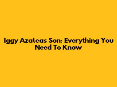 Iggy Azalea's Son: Everything You Need To Know
