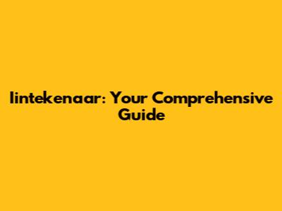 Iintekenaar: Your Comprehensive Guide