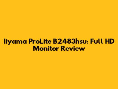 Iiyama ProLite B2483hsu: Full HD Monitor Review