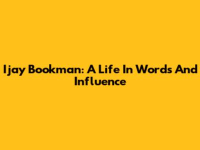Ijay Bookman: A Life In Words And Influence