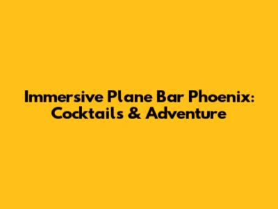 Immersive Plane Bar Phoenix: Cocktails & Adventure