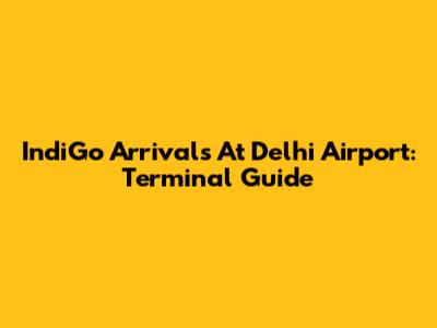 IndiGo Arrivals At Delhi Airport: Terminal Guide