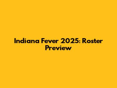 Indiana Fever 2025: Roster Preview