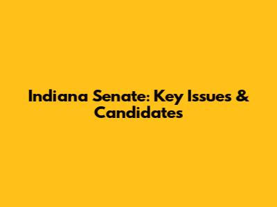 Indiana Senate: Key Issues & Candidates