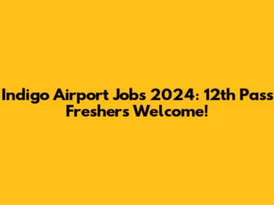 Indigo Airport Jobs 2024: 12th Pass Freshers Welcome!